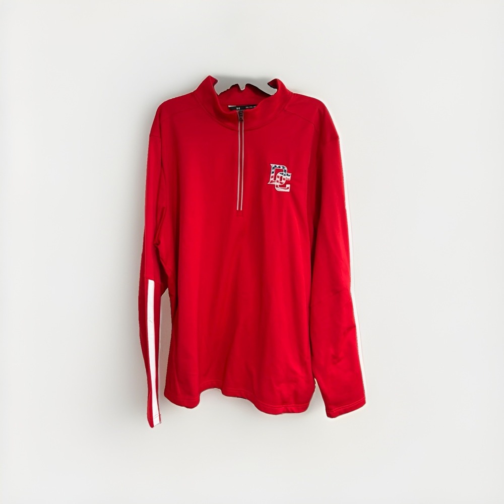 Under Armour Men's 3XL Red Loose Fit Quarter Zip Pullover DC Embroidered F190